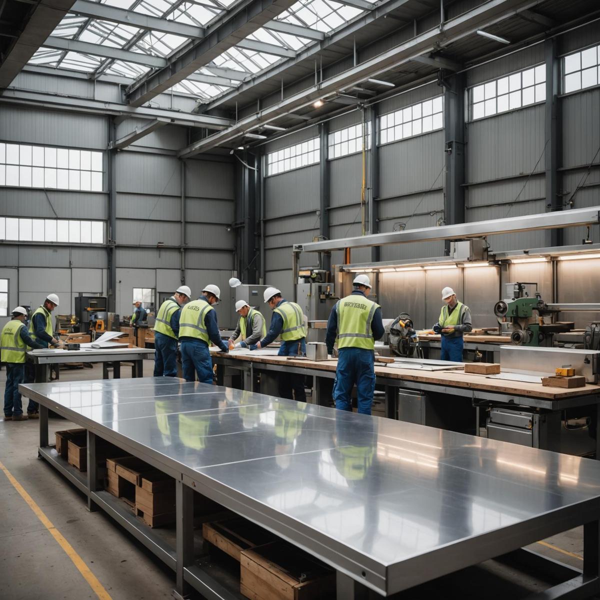 Person standing in a factory with machinery in the background