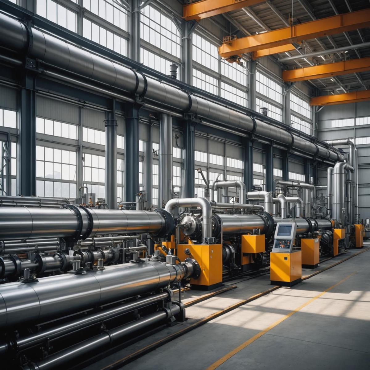 Person standing in a factory with machinery in the background