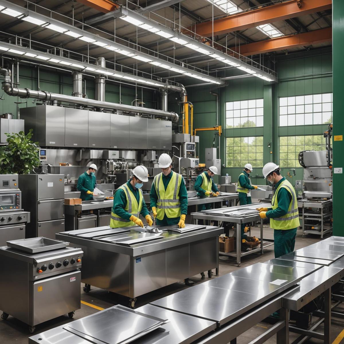 Person standing in a factory with machinery in the background