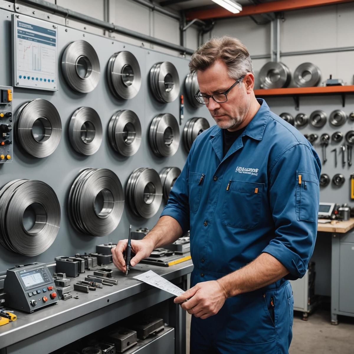 Person standing in a factory with machinery in the background