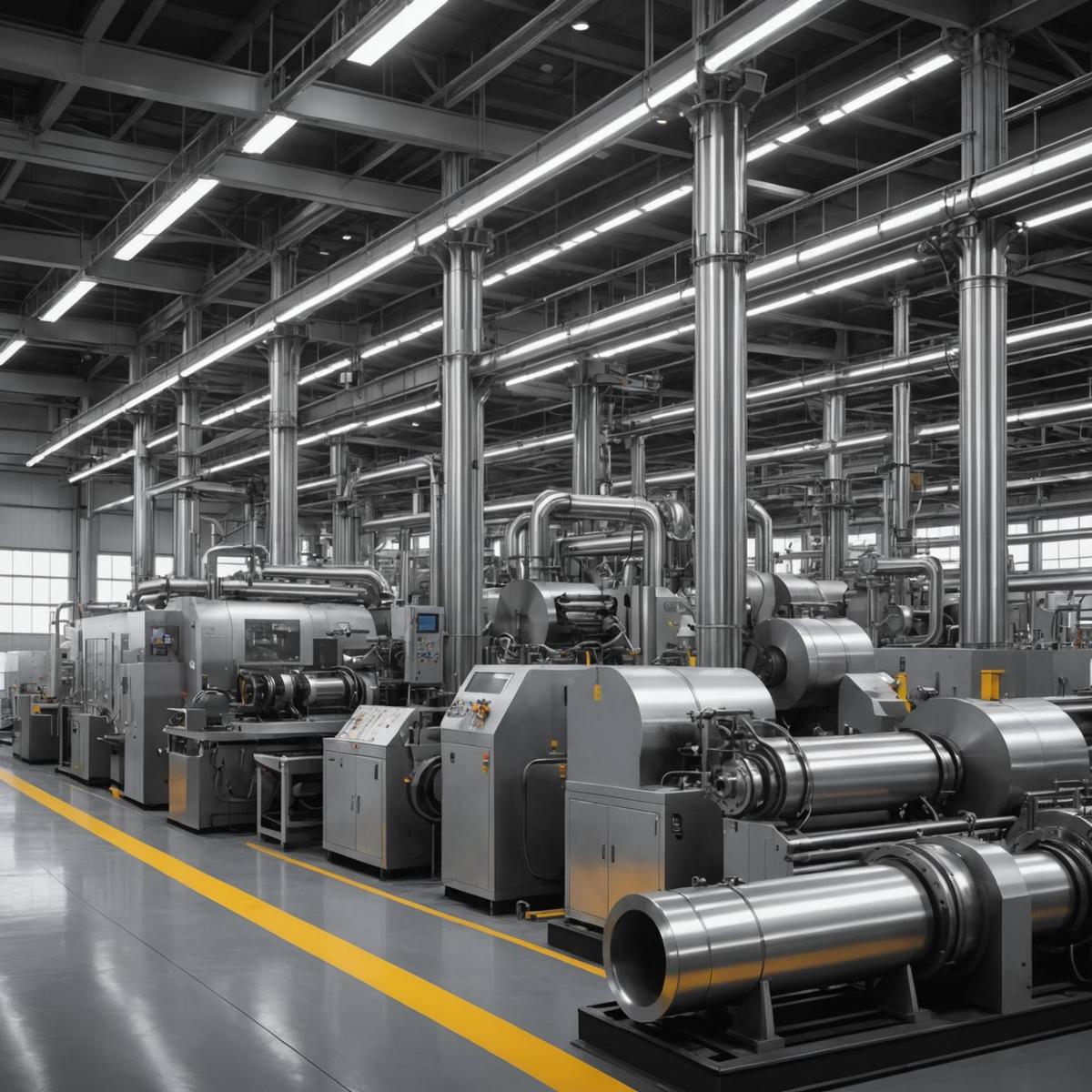 Person standing in a factory with machinery in the background