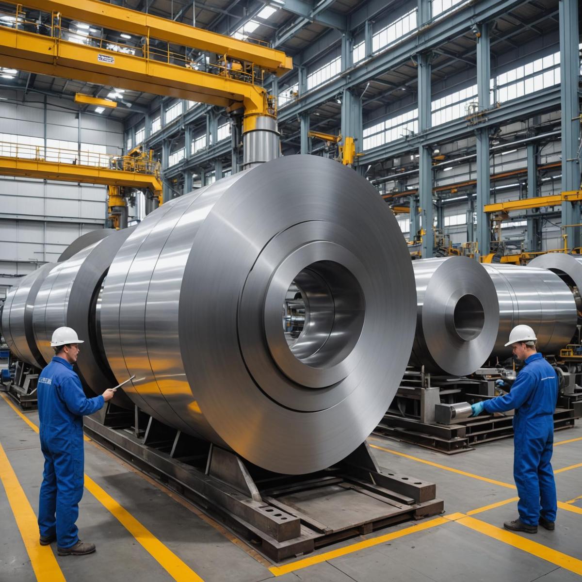 Person standing in a factory with machinery in the background