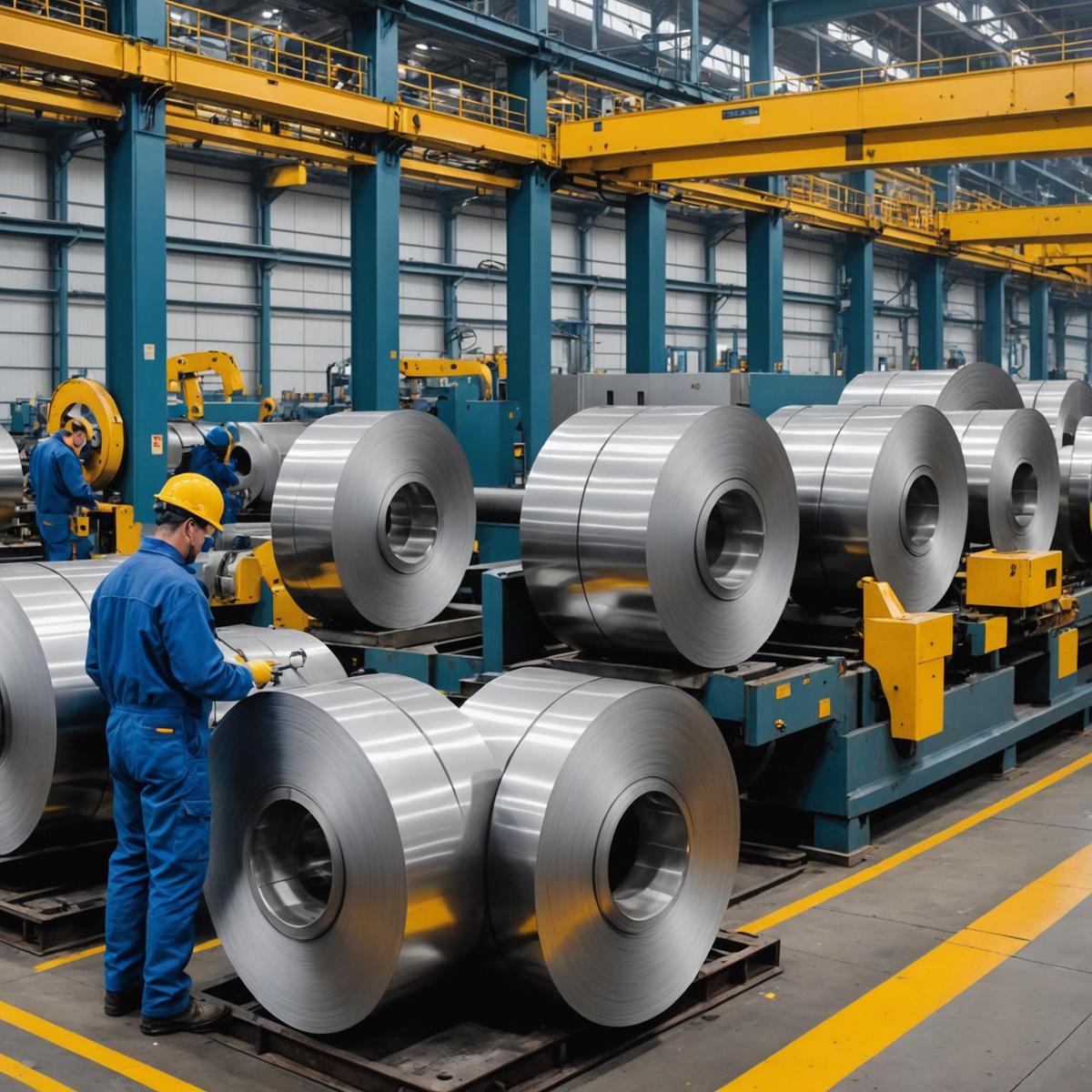 Person standing in a factory with machinery in the background