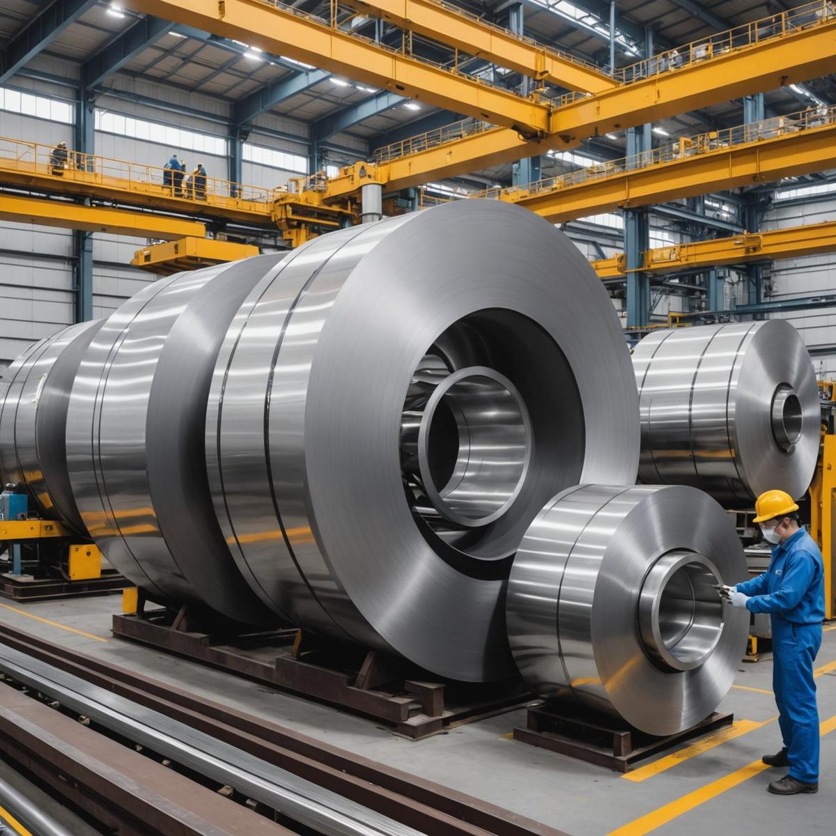 Person standing in a factory with machinery in the background
